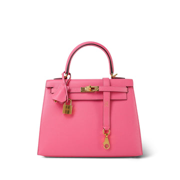Kelly 25 Rose Azalée Veau leather  C Stamp