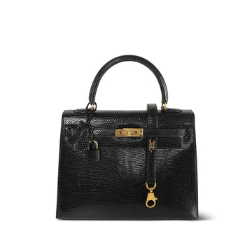 Kelly Sellier 25 Black Niloticus Lizard  B Square Stamp