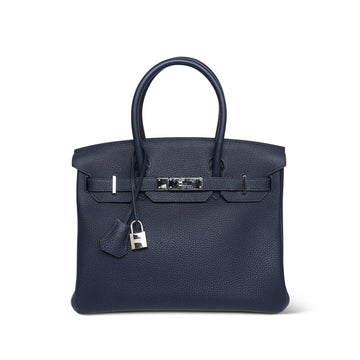 Birkin 30 Bleu Nuit Togo Palladium Plated D Stamp