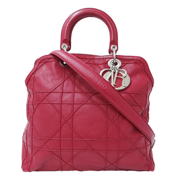 Christian Dior Red Color Wine Leather Handbag Shoulder Bag ()