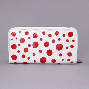 LOUIS VUITTON Epi Infinity Dot LVxYK Zippy Wallet Long Leather White Red M81961 RFID