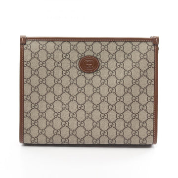 Gucci Beige Brown Gg Supreme Clutch Bag
