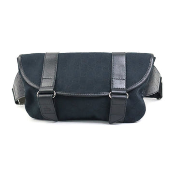 Gucci Black Canvas Leather Sling Bag