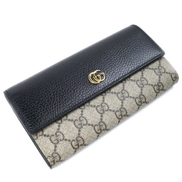 Gucci Beige Black Gg Supreme Canvas Leather Coin Purse/Coin Case