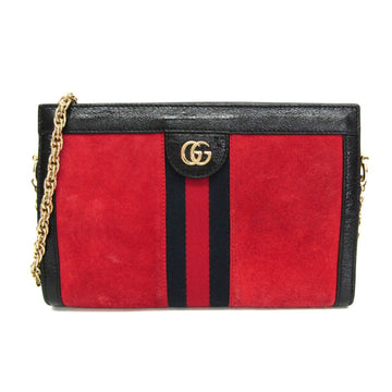 Ophidia Chain Shoulder Bag Suede Small