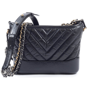 So Black Gabrielle Hobo Chevron Aged Leather Small