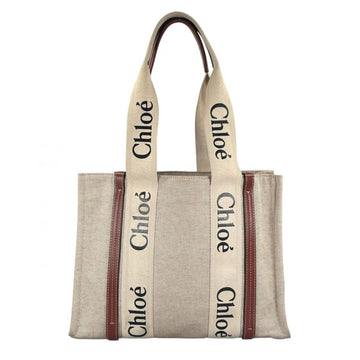 Woody Tote Canvas with Leather Medium