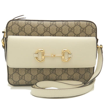 Gucci Beige Ivory Gg Supreme Canvas Leather Shoulder Bag