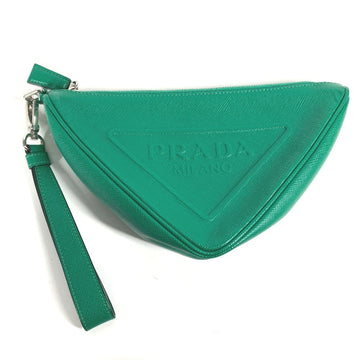 Triangle Logo Zip Crossbody Bag Leather Small