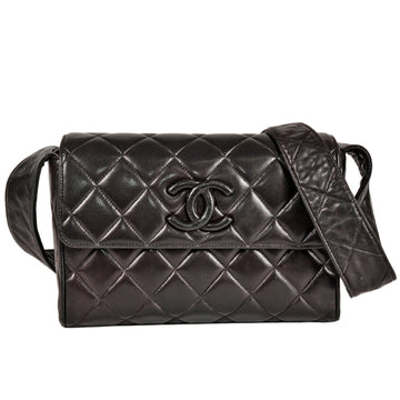 Vintage Covered CC Flap Bag Quilted Leather Medium
