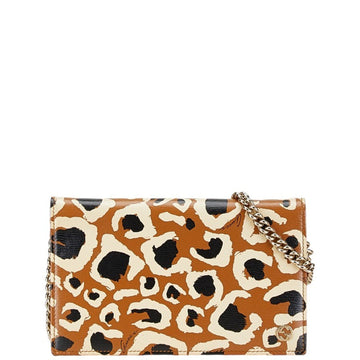 Gucci Beige Black Leather Shoulder Bag
