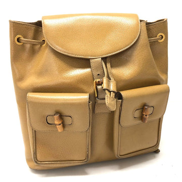 Vintage Bamboo Backpack Leather Medium