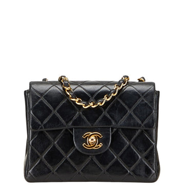 Vintage Square Classic Single Flap Bag Quilted Leather Mini
