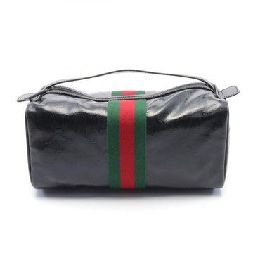 Gucci Black Pvc Coated Canvas Leather Handbag