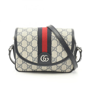 Gucci Beige Navy Red Color Coated Canvas Leather Shoulder New 1:1 Bags