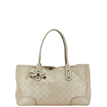 Gucci Guccissima Ivory White Canvas Leather Shoulder New 1:1 Bags Tote New 1:1 Bags