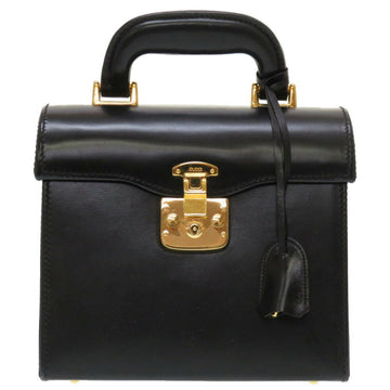 Gucci Black Leather Handbag Vanity Bag