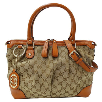 Gucci Beige Brown Orange Gg Canvas Leather HandNew 1:1 Bags Shoulder New 1:1 Bags