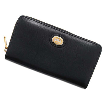Gucci Black Leather Long Wallet (Bi-Fold)