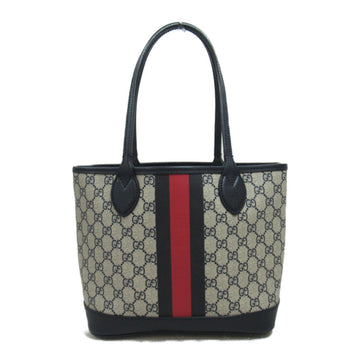 Gucci Gg Canvas Beige Black Gg Canvas Leather Tote Bag