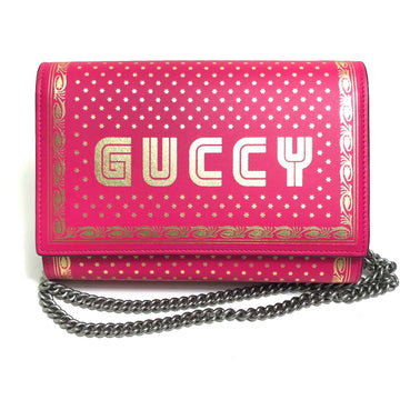 Gucci Pink Leather Long Wallet (Bi-Fold)