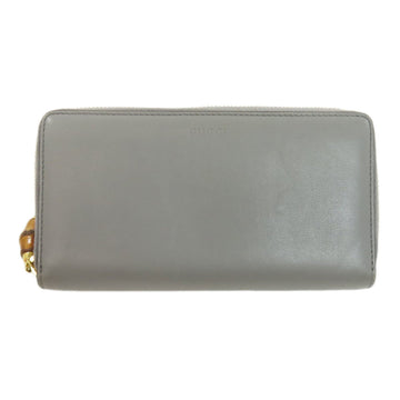 Gucci Gray Leather Long Wallet (Bi-Fold)