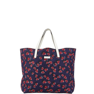 Gucci Navy Red Color White Canvas Leather HandNew 1:1 Bags Tote New 1:1 Bags
