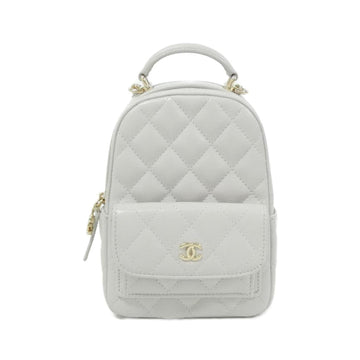 Classic CC Chain Pocket Backpack Quilted Leather Mini