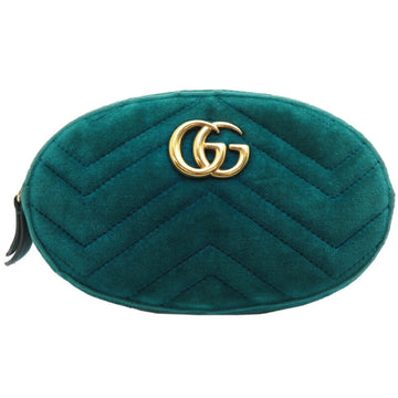 Gucci Gg Marmont Green Suede Fanny Pack