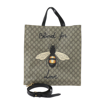Gucci Beige Black Brown Gg Supreme Leather Shoulder Bag Tote Bag