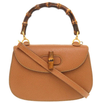 Gucci Brown Bamboo Leather Handbag