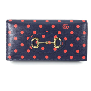 Gucci Navy Leather Long Wallet (Bi-Fold)