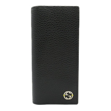 Gucci Black Yellow Leather Long Wallet (Bi-Fold)