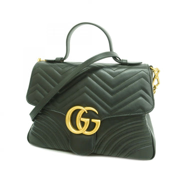 GG Marmont Top Handle Flap Bag Matelasse Leather Medium