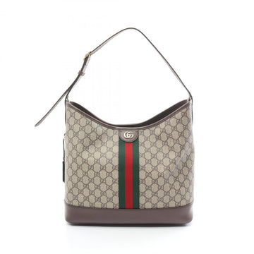 Gucci Beige Brown Multi-Color Gg Supreme Leather Shoulder Bag