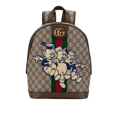 Gucci Beige Multi-Color Pvc Leather Backpack