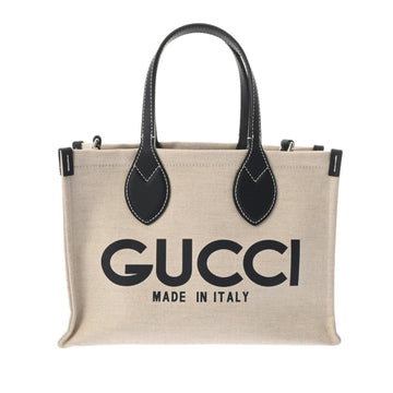 Gucci Beige Navy Canvas Leather HandNew 1:1 Bags Tote New 1:1 Bags