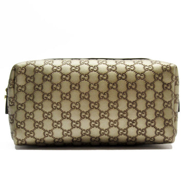 Gucci Brown Gold Leather Pouch