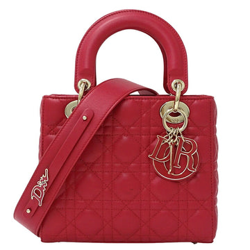 Christian Dior Pink Red Leather Handbag Shoulder Bag ()