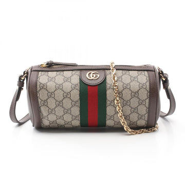 Gucci Beige Brown Multi-Color Pvc Coated Canvas Leather Shoulder Bag