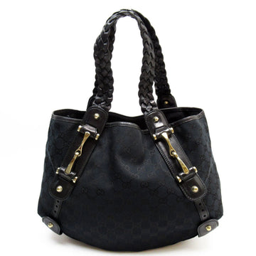 Gucci Black Canvas Leather Handbag