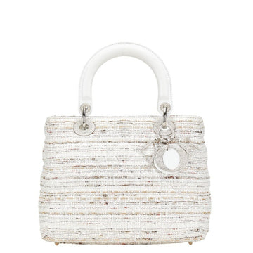 Christian Dior Multi-Color White Canvas Leather Handbag ()