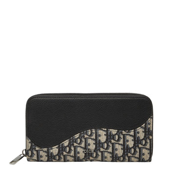 Christian Dior Navy Canvas Leather Long Wallet (Bi-Fold) ()