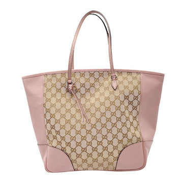 Gucci Brown Pink Gg Canvas Leather Handbag