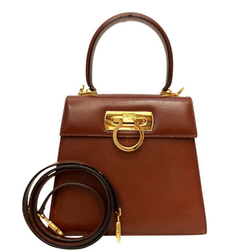 Gancini Convertible Top Handle Bag Leather Mini