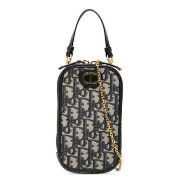 30 Montaigne Phone Holder on Chain Oblique Canvas