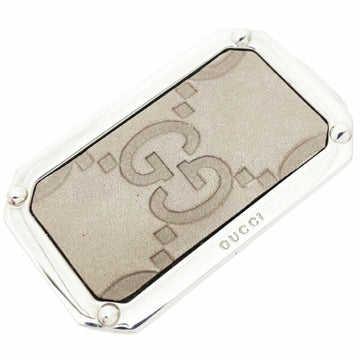 Gucci Guccissima Grayish Silver Leather Money Clip