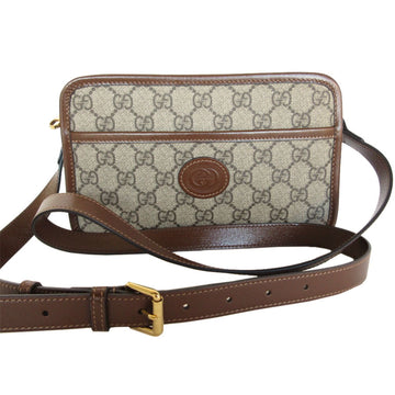Gucci Beige Brown Pvc Leather Shoulder Bag