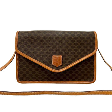Vintage Saddle Flap Shoulder Bag Macadam Coated Canvas Small