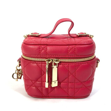 Christian Dior Lady Dior Red Color Handbag Pochette Shoulder Bag Vanity Bag ()